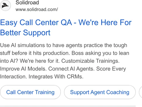 An ad Solidroad is running