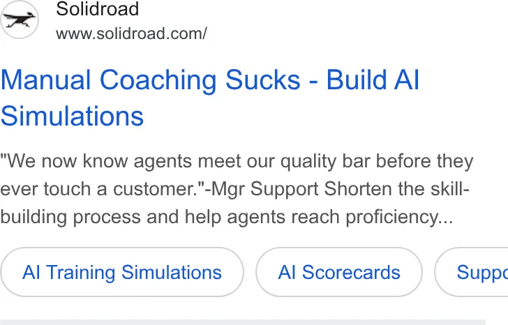 An ad Solidroad is running