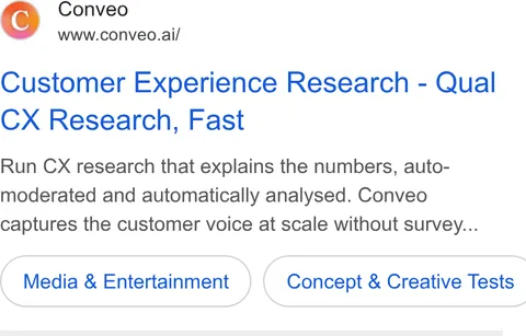 An ad Conveo is running