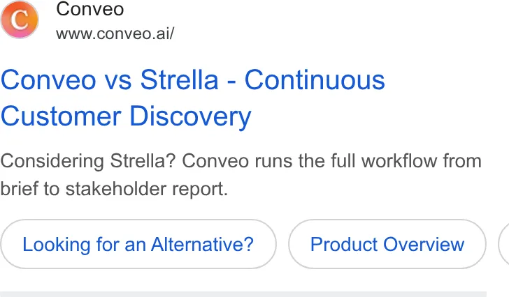 An ad Conveo is running