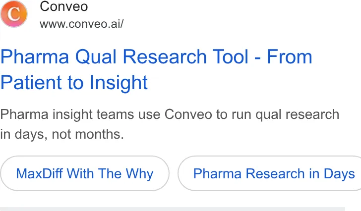 An ad Conveo is running