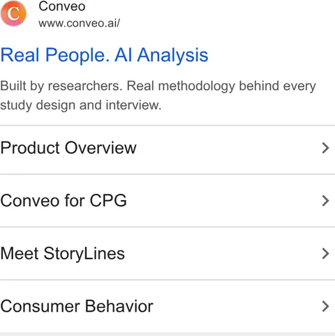 An ad Conveo is running