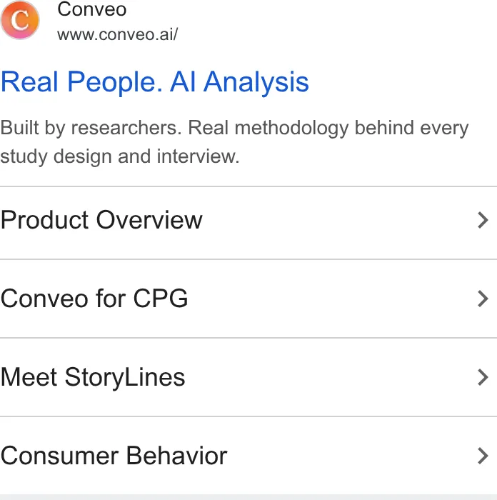 An ad Conveo is running