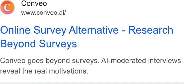 An ad Conveo is running
