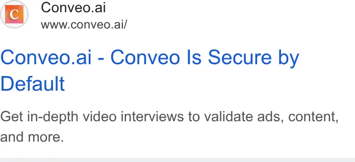 An ad Conveo is running