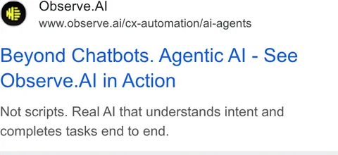 An ad Observe.AI is running