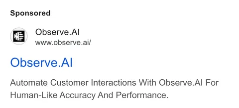 An ad Observe.AI is running