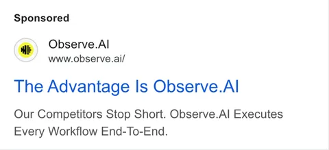 An ad Observe.AI is running