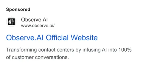 An ad Observe.AI is running