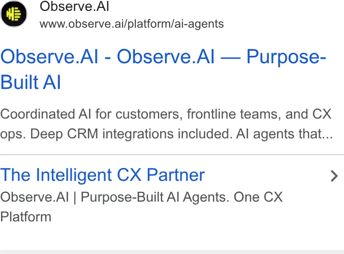 An ad Observe.AI is running