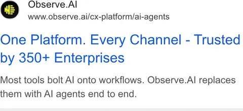 An ad Observe.AI is running