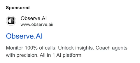 An ad Observe.AI is running