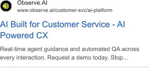 An ad Observe.AI is running