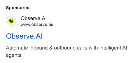 An ad Observe.AI is running