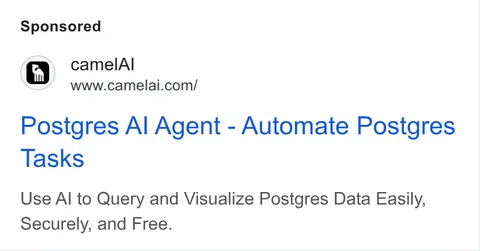 An ad camelAI is running