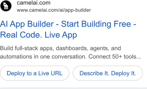 An ad camelAI is running