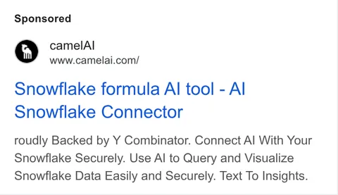 An ad camelAI is running