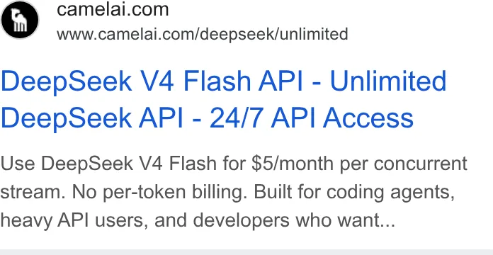 An ad camelAI is running