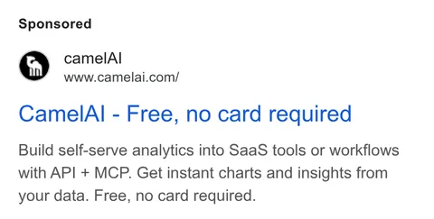 An ad camelAI is running
