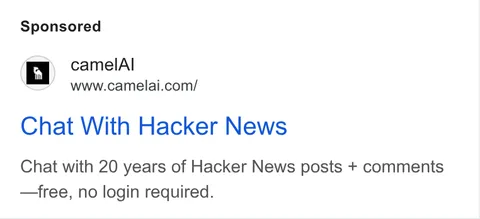 An ad camelAI is running