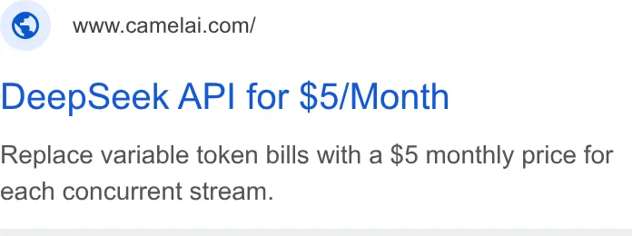 An ad camelAI is running