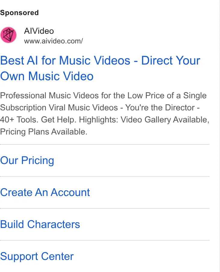An ad AIVideo is running