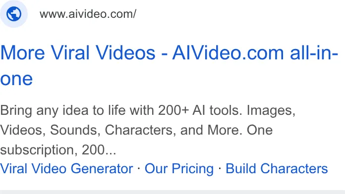 An ad AIVideo is running