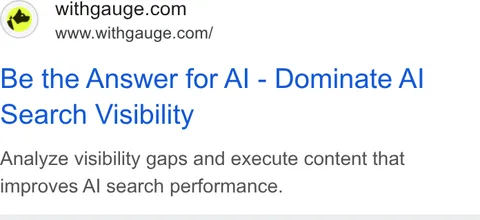 An ad Gauge AI Visibility & GEO Platform is running