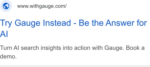 An ad Gauge AI Visibility & GEO Platform is running