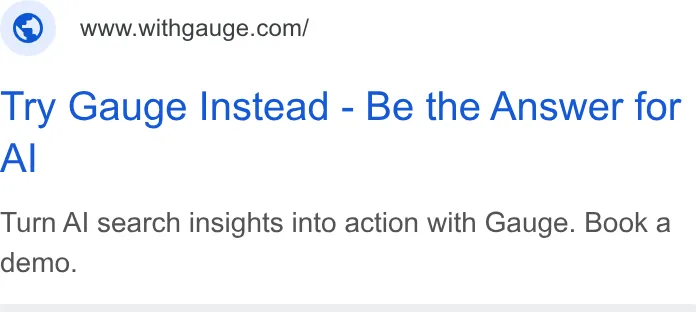 An ad Gauge AI Visibility & GEO Platform is running