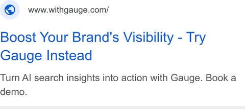 An ad Gauge AI Visibility & GEO Platform is running