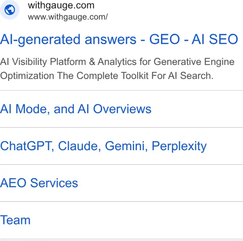 An ad Gauge AI Visibility & GEO Platform is running