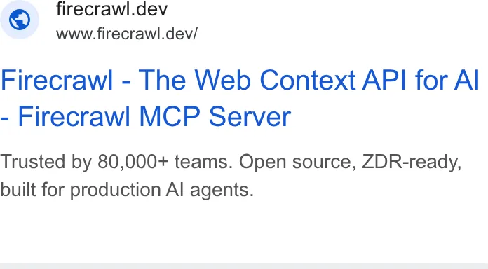 An ad Firecrawl is running
