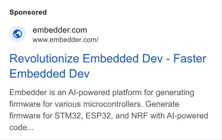 An ad Embedder is running