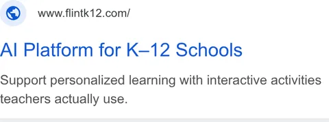 An ad Flintk12 is running