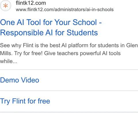 An ad Flintk12 is running