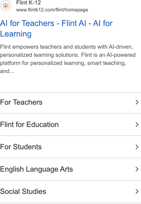 An ad Flintk12 is running