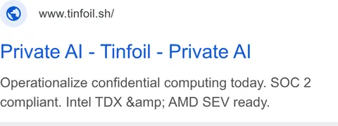 An ad Tinfoil is running