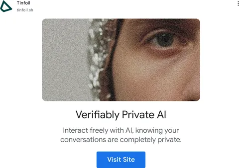 An ad Tinfoil is running