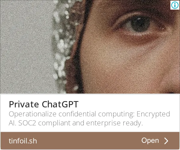 An ad Tinfoil is running