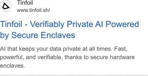 An ad Tinfoil is running