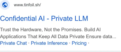 An ad Tinfoil is running