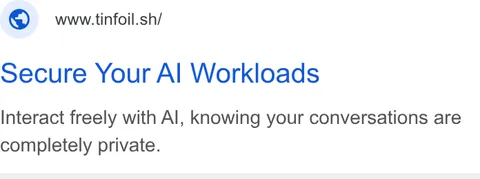 An ad Tinfoil is running