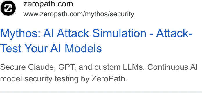 An ad ZeroPath is running