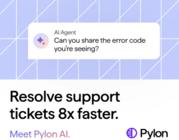An ad Pylon: Agentic B2B Support is running