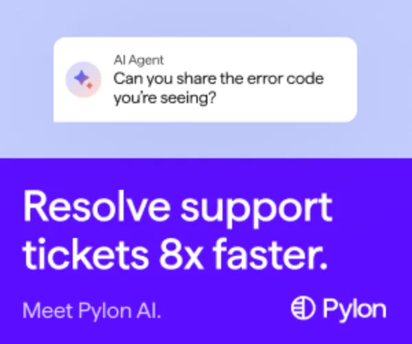 An ad Pylon: Agentic B2B Support is running