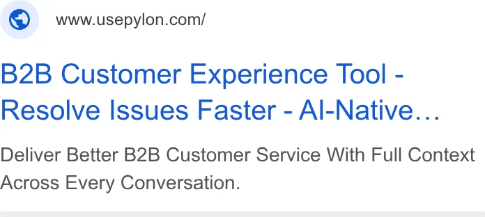An ad Pylon: Agentic B2B Support is running