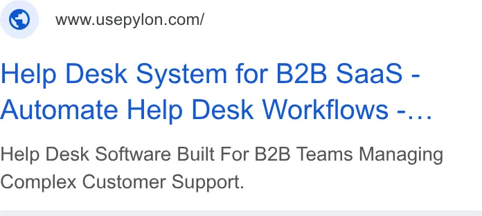 An ad Pylon: Agentic B2B Support is running