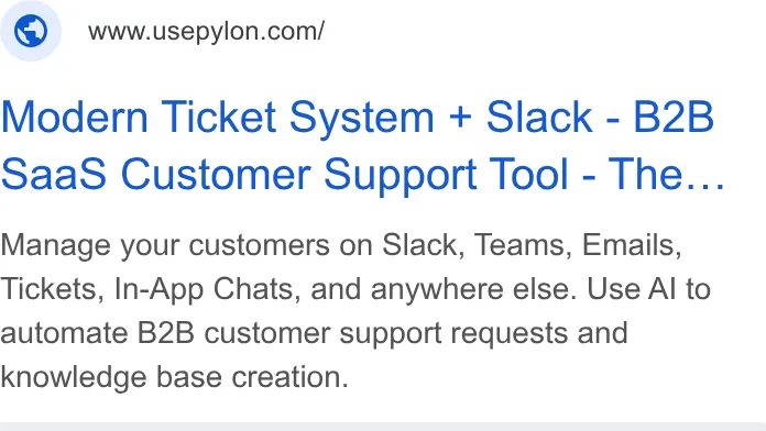 An ad Pylon: Agentic B2B Support is running