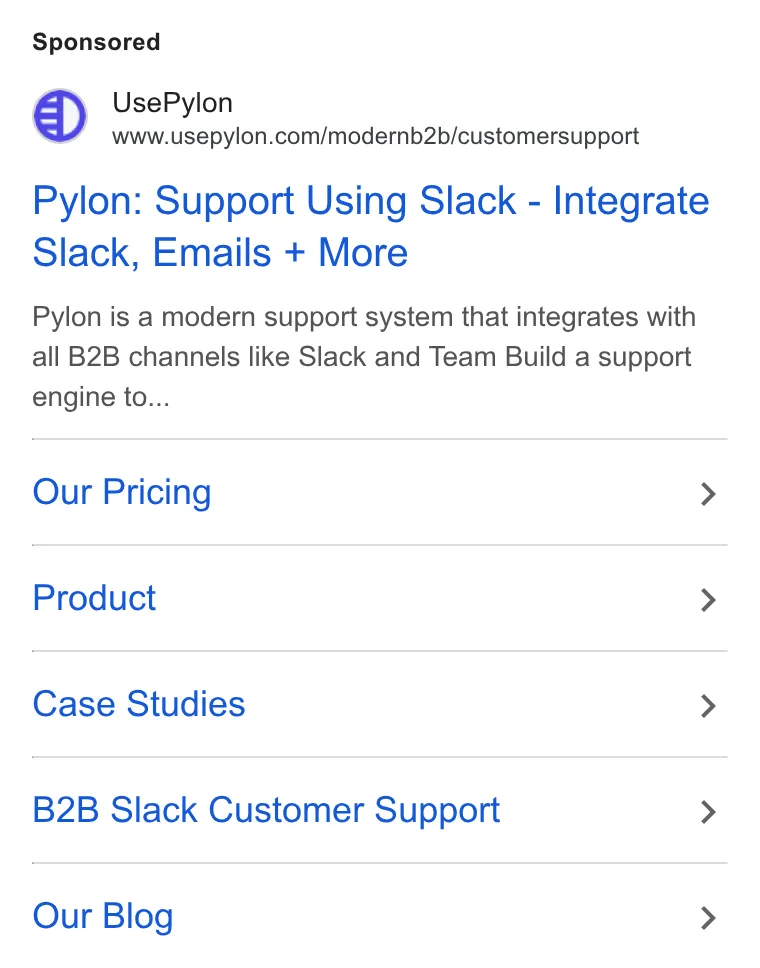 An ad Pylon: Agentic B2B Support is running